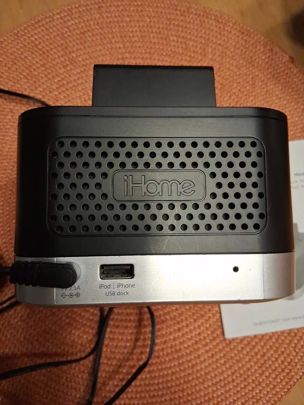 iHome Space Saving Wake Sleep Lighting Dock FM Radio Alarm Clock Speaker - IPL8